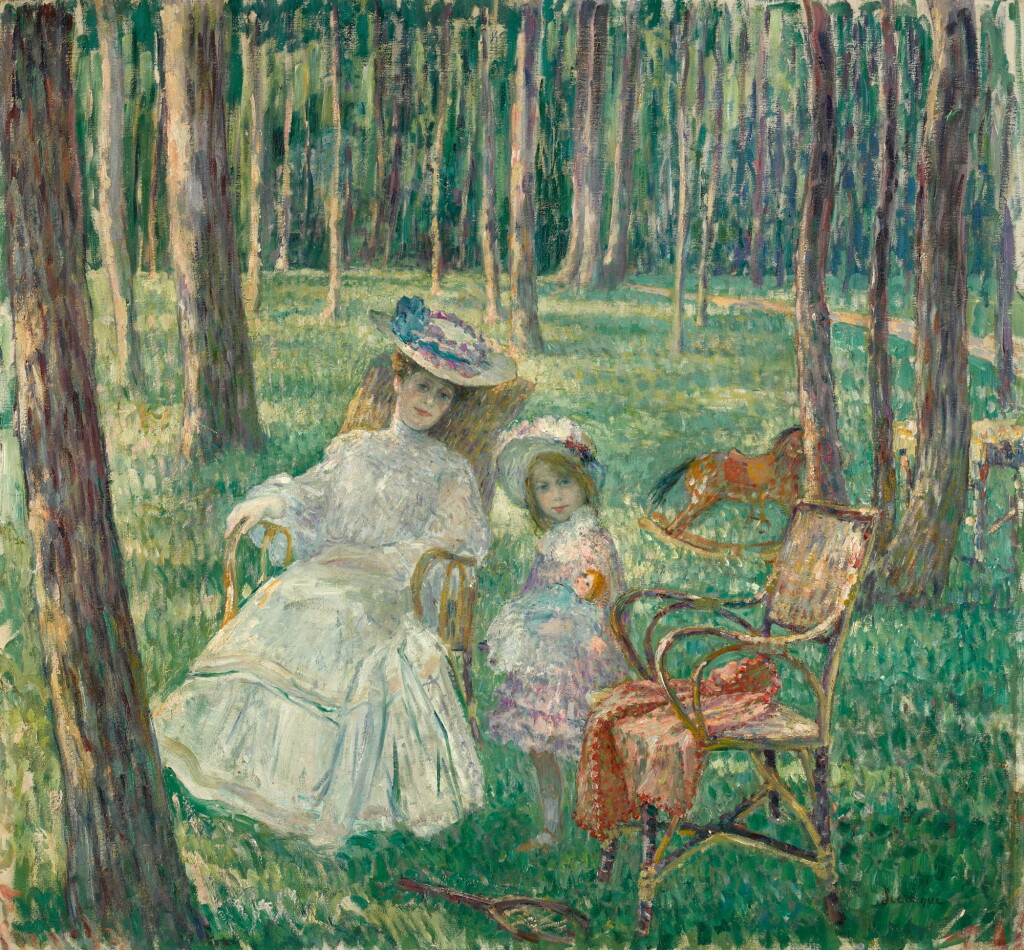 View full screen - View 1 of Lot 177. Madame Lamberjack et sa fille Loulou dans un parc.
