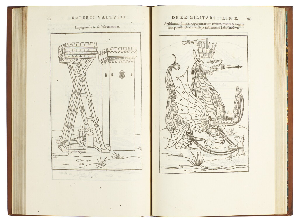 View full screen - View 1 of Lot 443. Valturio, De re militari, Paris, 1532, modern calf gilt.