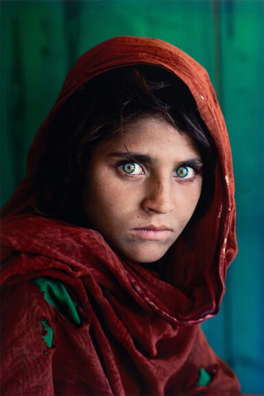 View full screen - View 1 of Lot 152. Sharbat Gula, Afghan Girl, Pakistan.