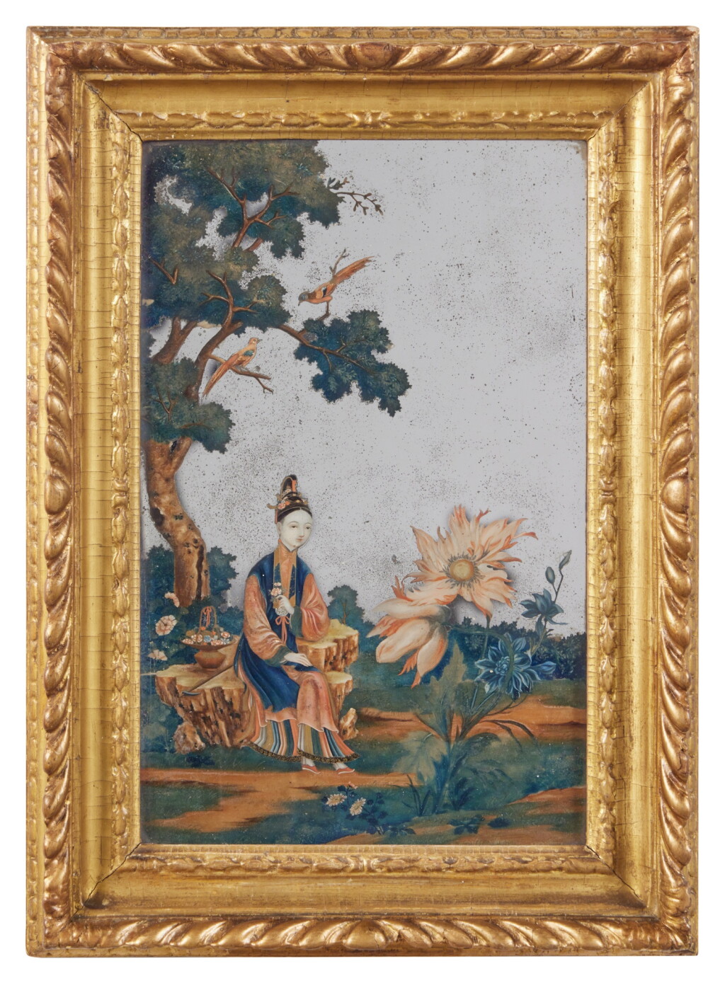 View full screen - View 1 of Lot 78. A Chinese Export Reverse Mirror Picture, Qianlong, Second Half 18th Century.