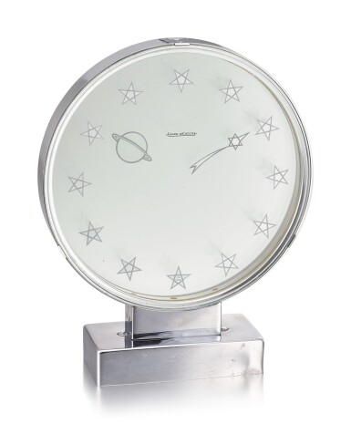 View full screen - View 1 of Lot 8005. JAEGER-LECOULTRE | MYSTÉRIEUSE LE PETIT PRINCE, REFERENCE PS 1096, A CHROMIUM PLATED BRASS MYSTERY TABLE CLOCK WITH PLEXI GLASS, CIRCA 1940 .