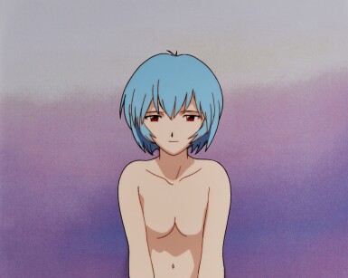 View full screen - View 1 of Lot 20. Rei (Episode 20) Animation Cel with Douga and Printed Background | 綾波零(第20集)賽璐璐,附線稿及印刷背景.