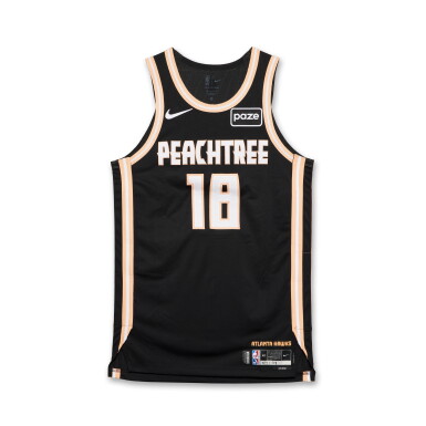 View full screen - View 1 of Lot 27. Mouhamed Gueye Atlanta Hawks 2025-2026 Game Worn City Edition Jersey | Double-Double .
