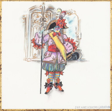 View full screen - View 1 of Lot 162. Two drawings for The Emperor’s New Clothes by Andersen, circa 1990.