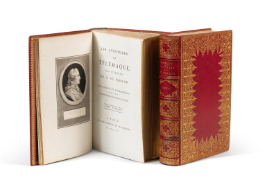 View full screen - View 1 of Lot 6. Les Aventures de Télémaque. Paris, 1790. 2 vol. in-8. Rel. de Capé. Ex. Léon Rattier enrichi de figures..