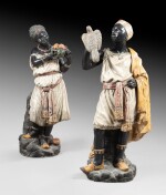 Italian, Venetian, 19th century, A couple of Nubians | Italie, Venise, XIXe siècle, Deux nubiens formant paire
