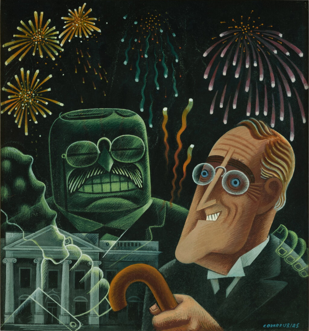 View full screen - View 1 of Lot 367. Impossible Interviews - No. 19: Theodore Roosevelt vs. Franklin Delano Roosevelt.