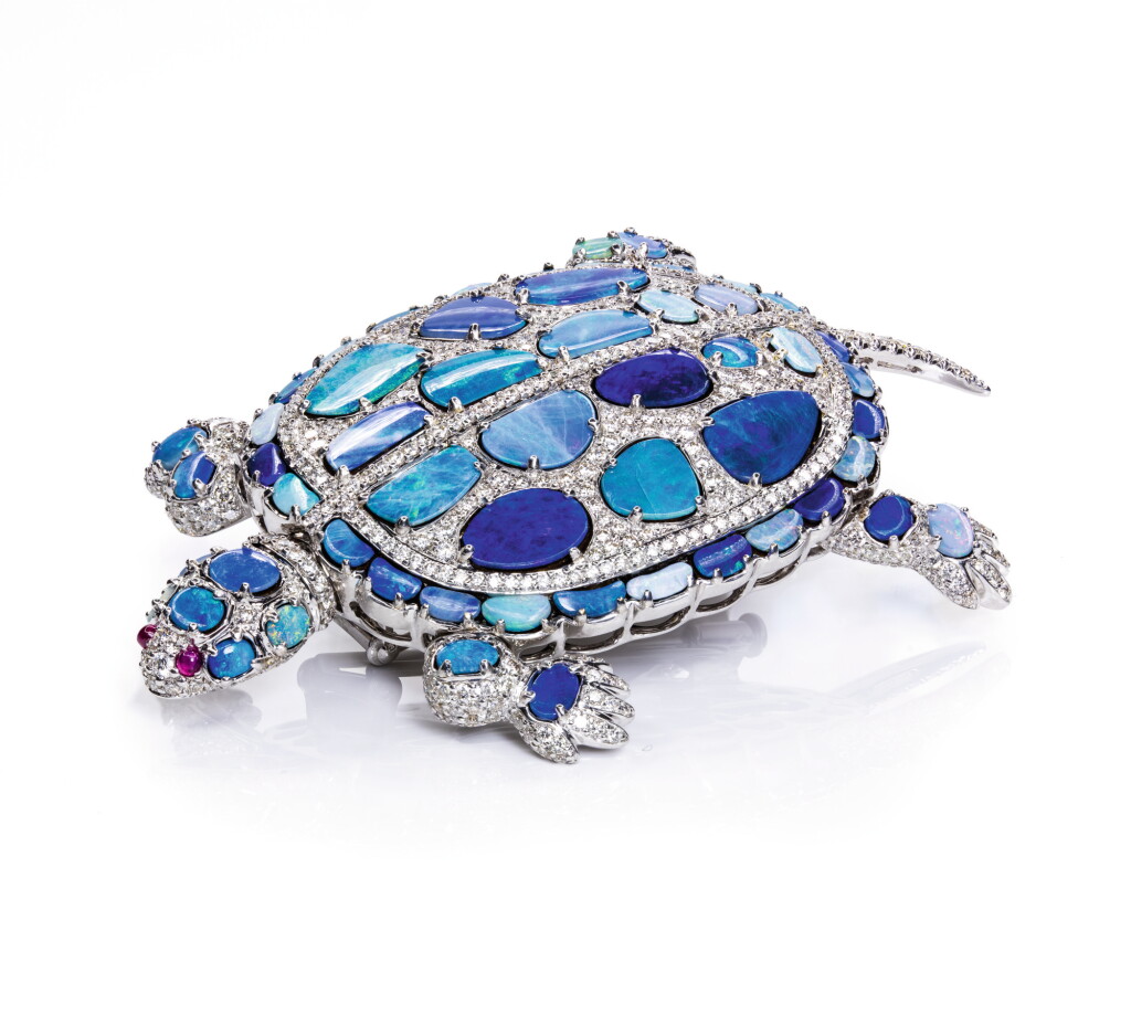 View full screen - View 1 of Lot 30. Gem set and diamond brooch,'Tartaruga', Michele della Valle.