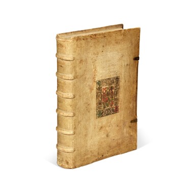 View full screen - View 1 of Lot 447. Alghisi, Delle fortificationi, Venice, 1570, armorial pigskin for Prince-Bishop Julius Echter von Mespelbrunn.