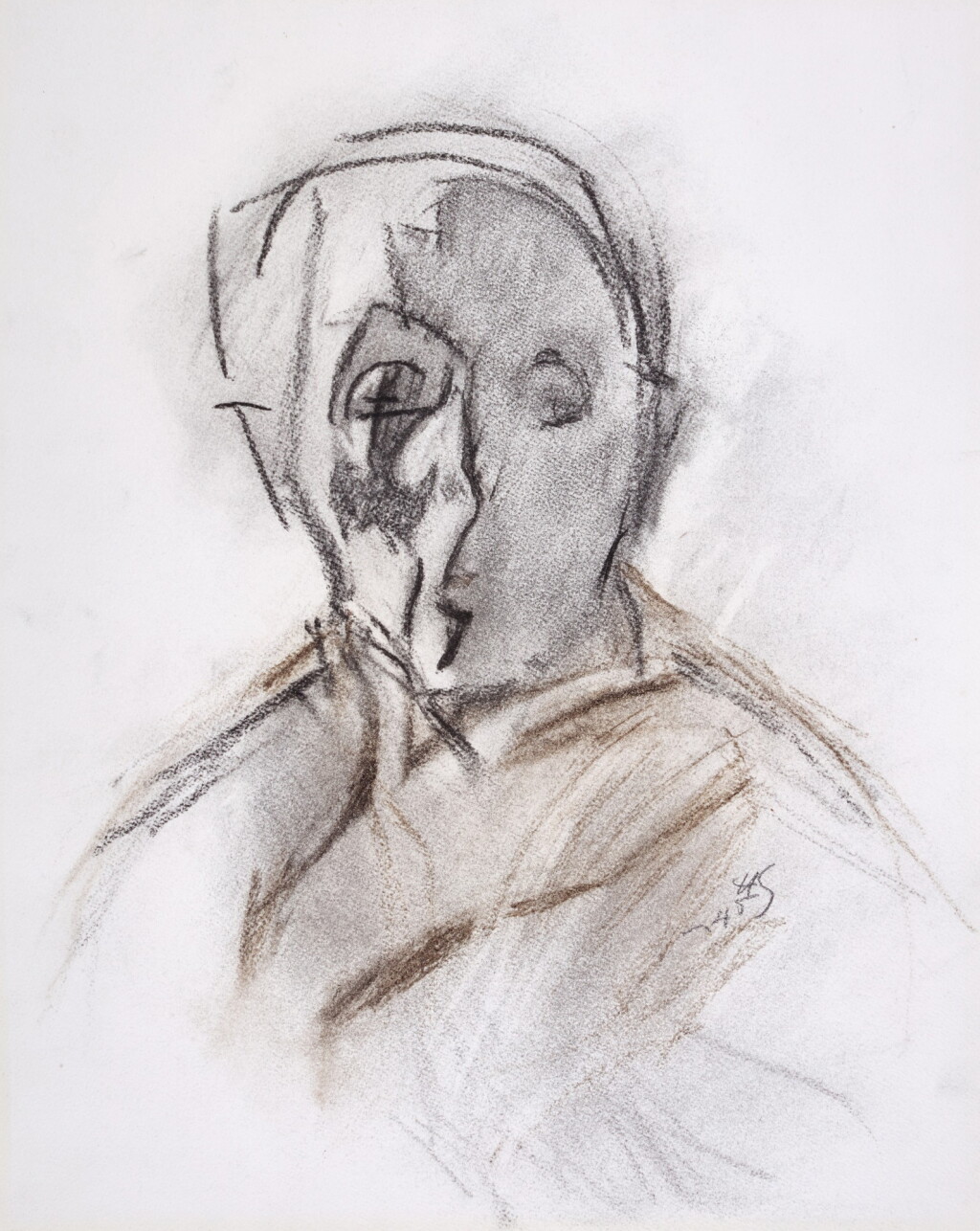 Voir en plein écran - Voir 1 du lot 10. Self-Portrait with Eyes Closed.
