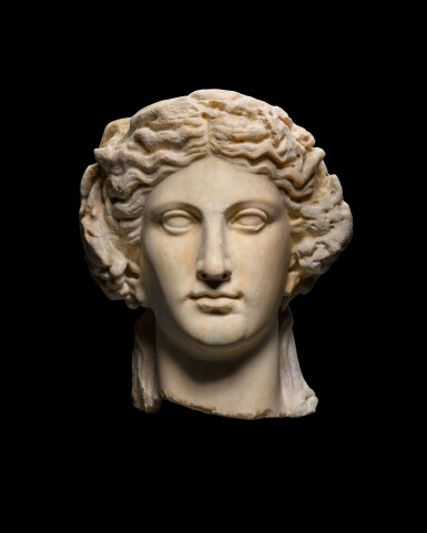 View full screen - View 1 of Lot 107. A Roman Marble Head of Dionysos, circa 2nd Century A.D..