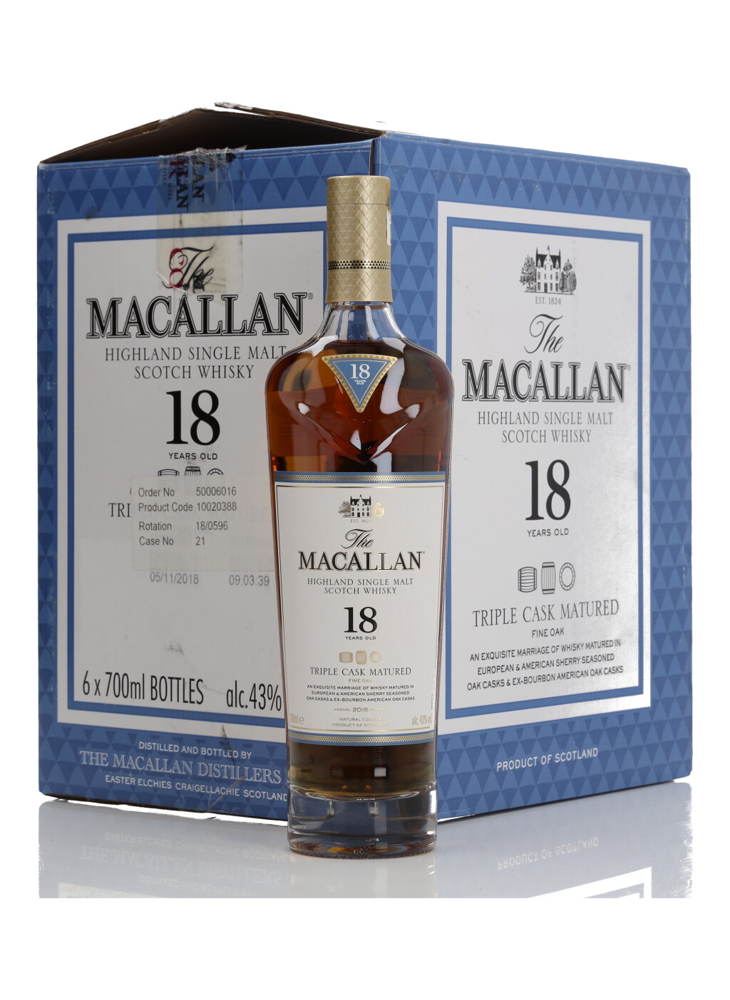 View full screen - View 1 of Lot 38. The Macallan 18 Year Old Triple Cask 43.0 abv NV (6 Bottles 70cl).
