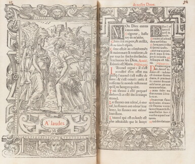View full screen - View 1 of Lot 28. Heures à l'usage de Rome. Lyon, Macé Bonhomme pour Guillaume Rouillé, 1549..