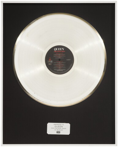View full screen - View 1 of Lot 2145. Queen – Freddie Mercury's Belgian in-house sales award for Greatest Hits.