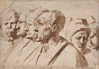 View full screen - View 1 of Lot 154. Study of figures in a crowd.