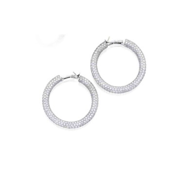 View full screen - View 1 of Lot 245. Pair of Diamond Earclips.