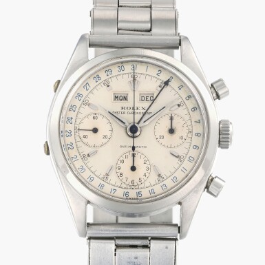 View full screen - View 1 of Lot 84. Dato-Compax 'Jean-Claude Killy', Reference 6236 | A stainless steel triple calendar chronograph wristwatch with bracelet | Circa 1958.
