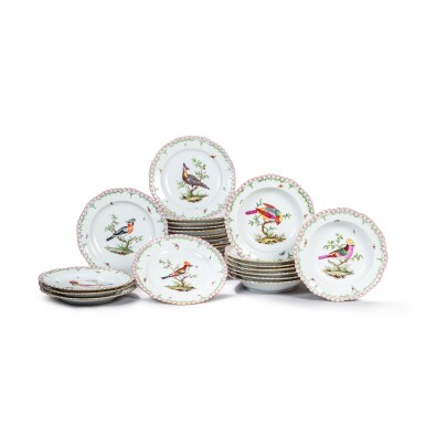 View full screen - View 1 of Lot 270. A Berlin (K.P.M.) porcelain ornithological part dinner service, circa 1800.
