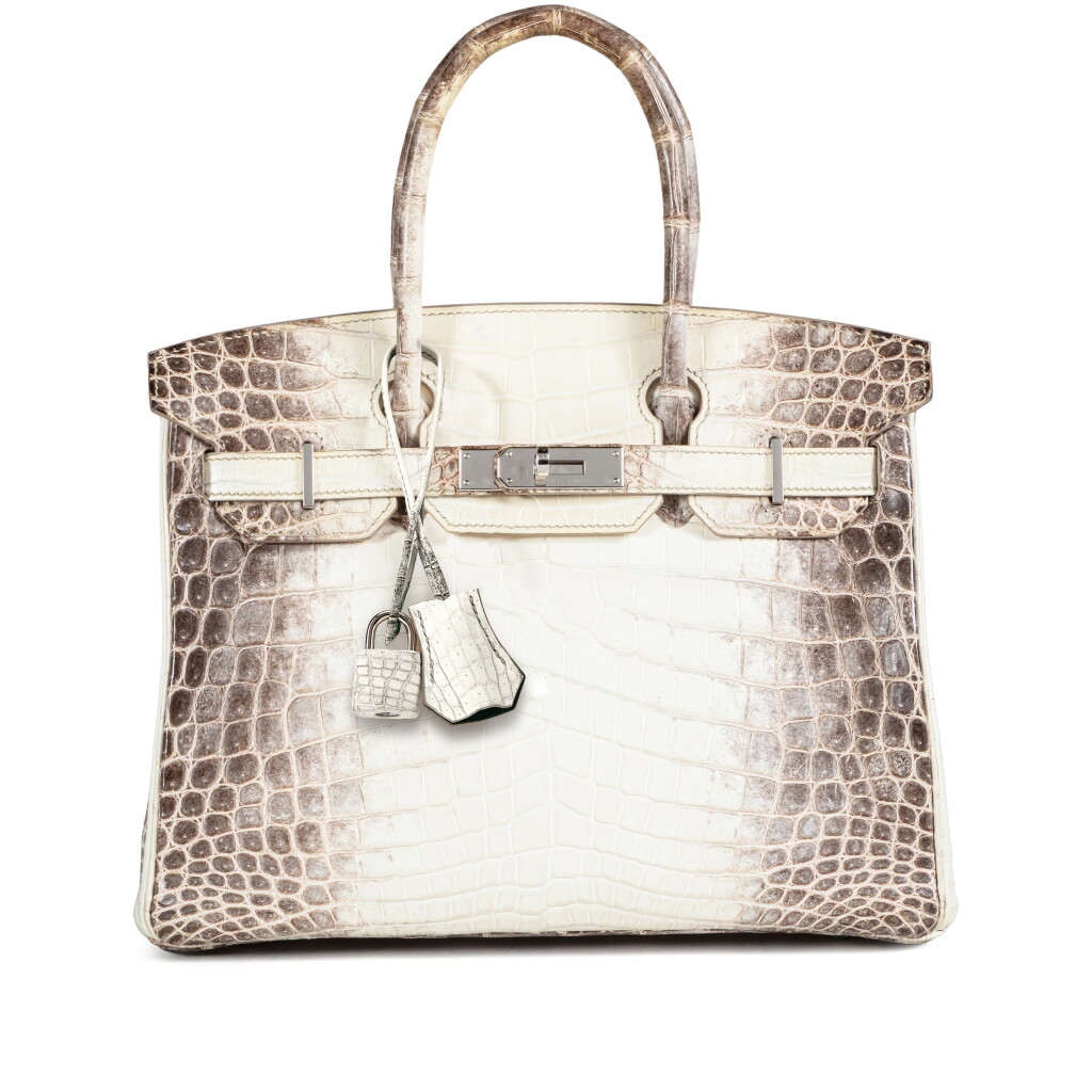 View full screen - View 1 of Lot 608. White Matte Niloticus Crocodile Himalaya Birkin 30 Palladium Hardware, 2016.