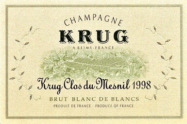 View full screen - View 1 of Lot 610. Krug, Clos du Mesnil 1998 (5 BT).
