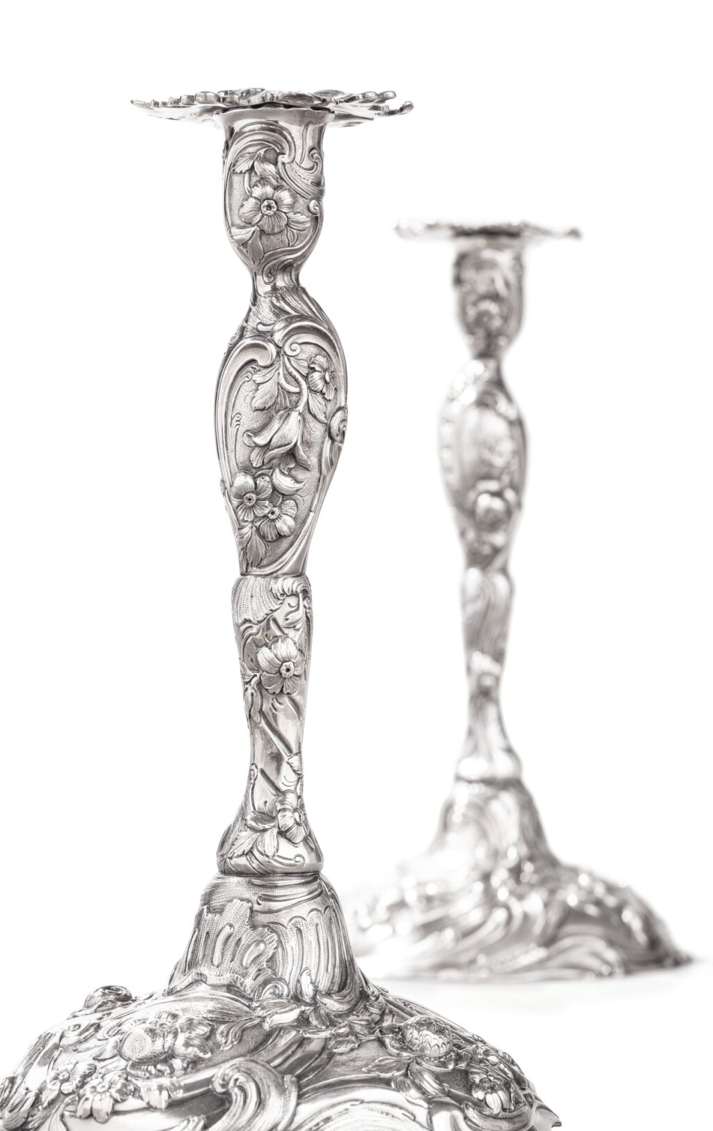 View full screen - View 1 of Lot 860. A pair of Dutch silver candlesticks, Wjinand Warneke, Amsterdam, 1772.