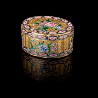View full screen - View 1 of Lot 1061. A gold and enamel snuff box, Joseph Leclerc, Paris, 1752/1753.
