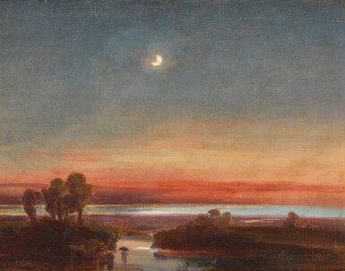 View full screen - View 1 of Lot 209. Southern Italian landscape by moonlight.