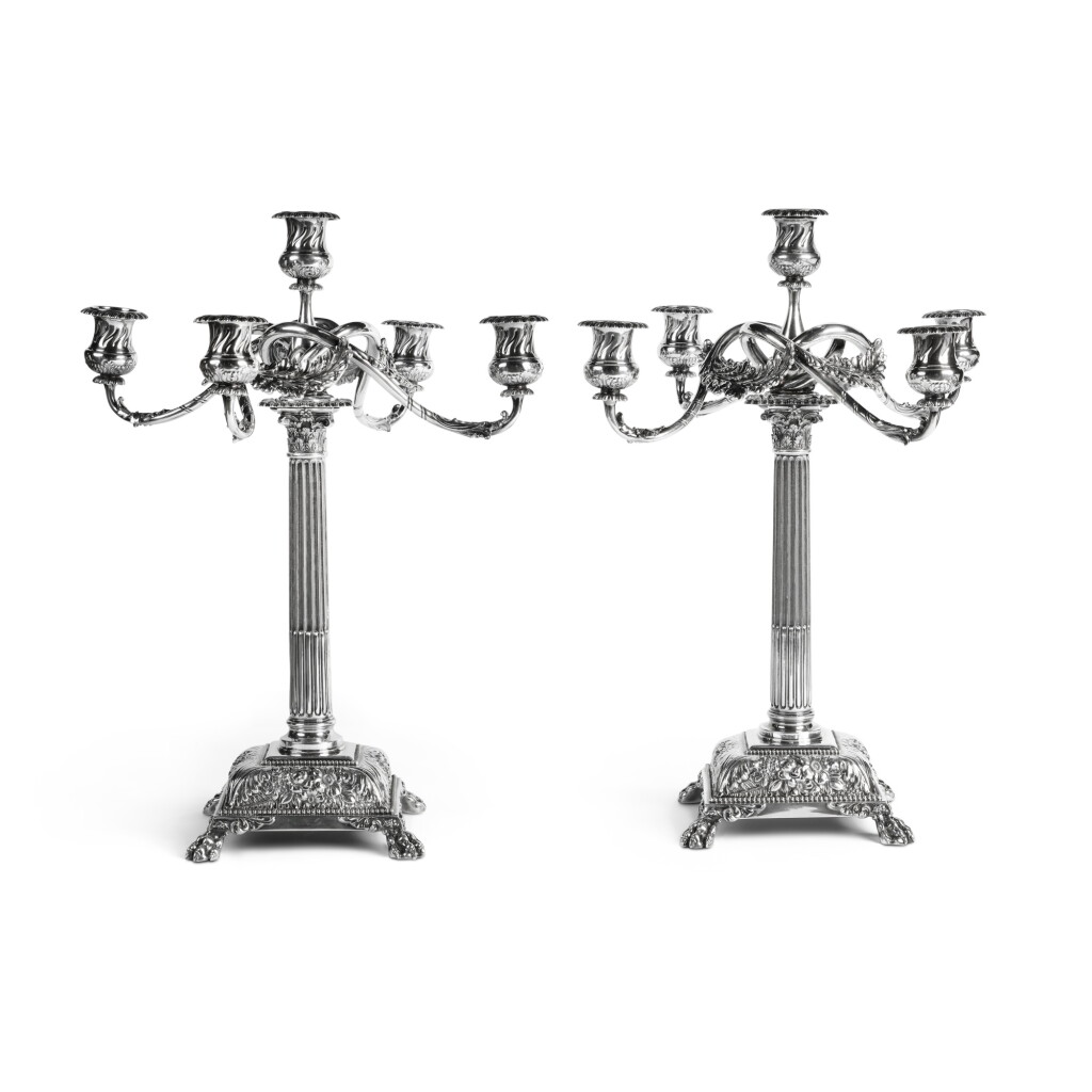 全萤幕检视 - 查看190A Pair of American Silver Five-Light Candelabra, Tiffany & Co., New York, Circa 1895的1