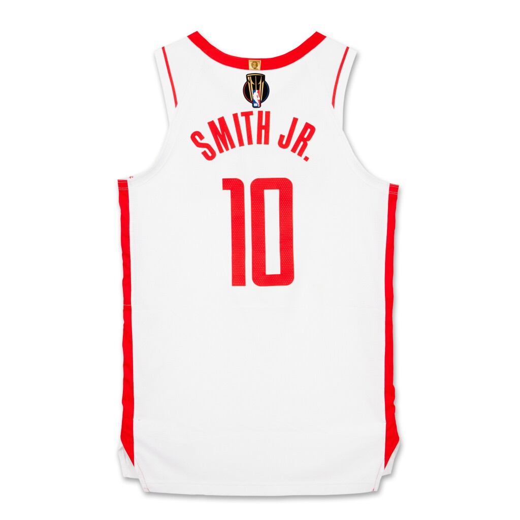 View full screen - View 1 of Lot 47. Jabari Smith Jr. Houston Rockets 2024-2025 Emirates NBA Cup Semifinals Worn Association Edition Jersey | Matched to 3 Games.
