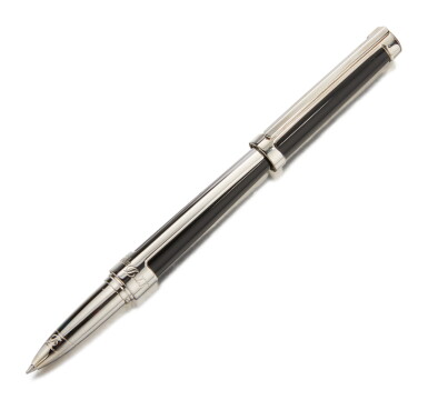 View full screen - View 1 of Lot 51. ST DUPONT | A BLACK LACQUER AND PALLADIUM PLATED ROLLER BALL PEN, CIRCA 2006.