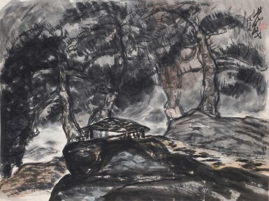 View full screen - View 1 of Lot 3188. 林風眠 松巖幽居 | Lin Fengmian, Retreat Amidst Pine Forest.