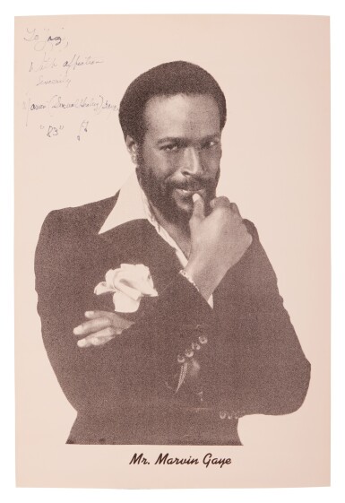 View full screen - View 1 of Lot 81. Marvin Gaye | A signed promotional poster.