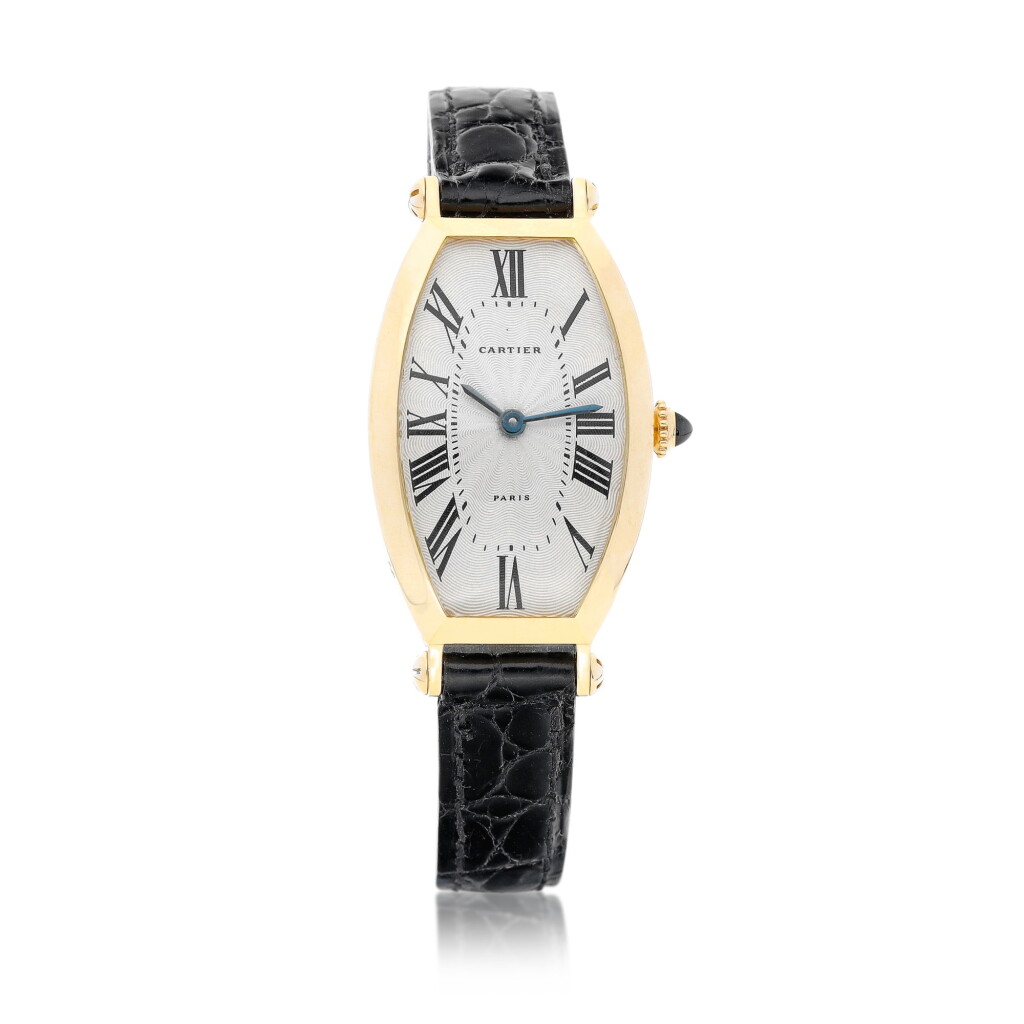 View full screen - View 1 of Lot 9249. Cartier | Tonneau, A yellow gold wristwatch, Circa 1989 | 卡地亞 | Tonneau 黃金腕錶,約1989年製.