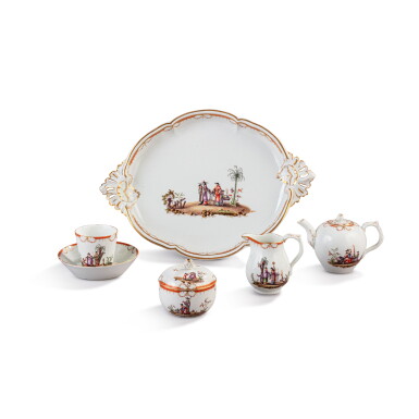 View full screen - View 1 of Lot 705. A Fürstenberg porcelain chinoiserie solitaire, circa 1770.