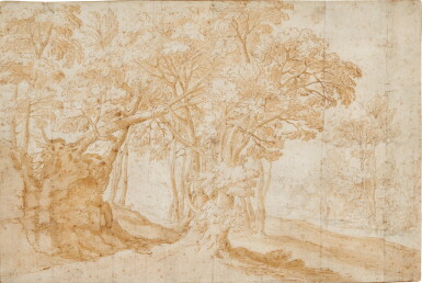 View full screen - View 1 of Lot 725. Wooded landscape with a river.