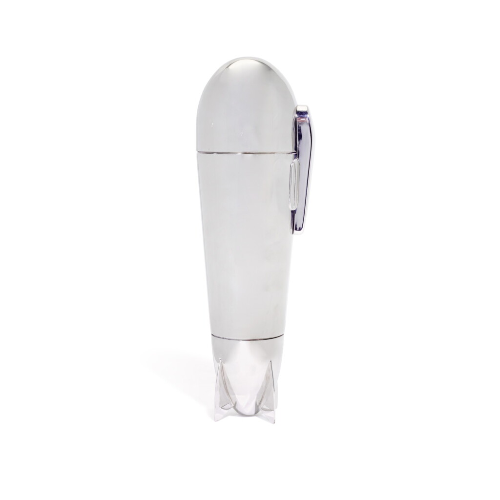View full screen - View 1 of Lot 121. A 19-PIECE SILVER-PLATED COCKTAIL SHAKER COMPENDIUM IN THE FORM OF ZEPPELIN AIRSHIP, J.A. HENCKELS, SOLINGEN, CIRCA 1930.