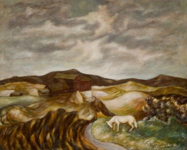 View full screen - View 1 of Lot 21. JACKSON POLLOCK | LANDSCAPE WITH WHITE HORSE.