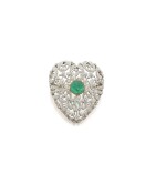 EMERALD AND DIAMOND BROOCH