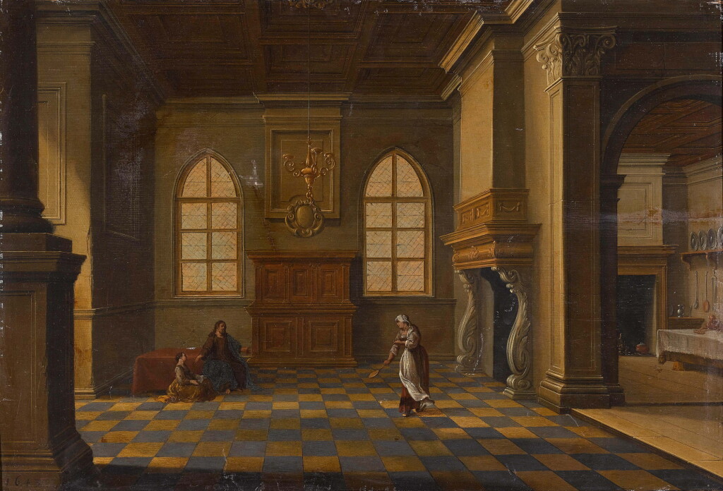 View full screen - View 1 of Lot 72. BARTHOLOMEUS VAN BASSEN | CHRIST IN THE HOUSE OF MARY AND MARTHA.
