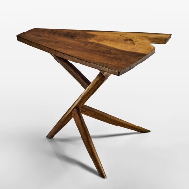 View full screen - View 1 of Lot 301. GEORGE NAKASHIMA | CROSSED-LEG "CONOID" TABLE.