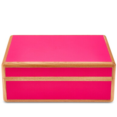 View full screen - View 1 of Lot 7912. Rose Mexico Evercolor and Wood Small Amalthee Ring Box.