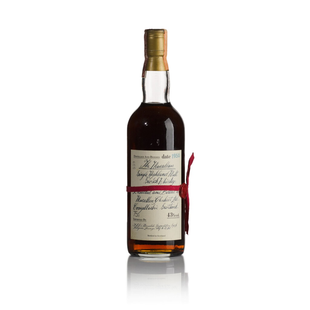 View full screen - View 1 of Lot 120. The Macallan Handwritten Label 43.0 abv 1950 (1 BT75).