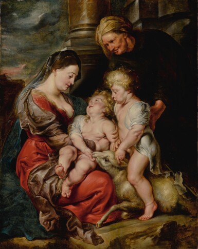 View full screen - View 1 of Lot 19. SIR PETER PAUL RUBENS | THE VIRGIN AND CHRIST CHILD, WITH SAINTS ELIZABETH AND JOHN THE BAPTIST.
