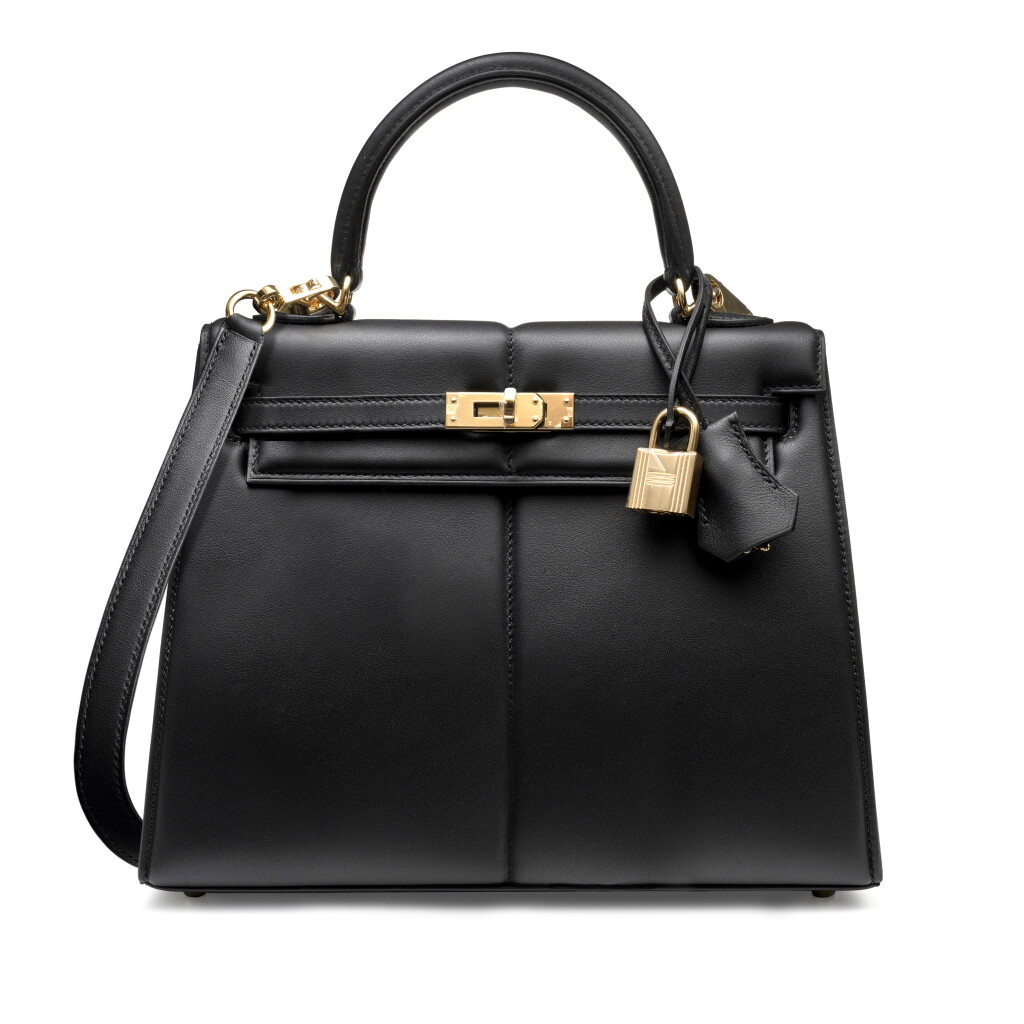 View full screen - View 1 of Lot 1073. Limited Edition Black Swift Padded Sellier Kelly 25 Gold Hardware, 2022.