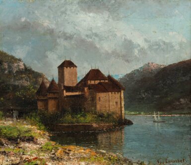 View full screen - View 1 of Lot 54. A view of the Château de Chillon.