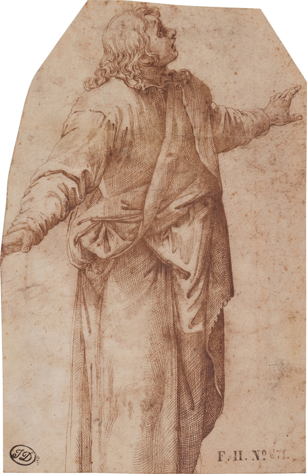View full screen - View 1 of Lot 208. Study for St. John the Evangelist.