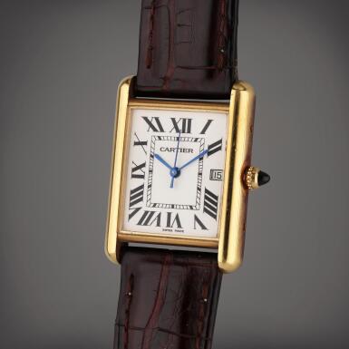 View full screen - View 1 of Lot 416. Reference 2441 Tank Louis | A yellow gold wristwatch with date, Circa 2000.