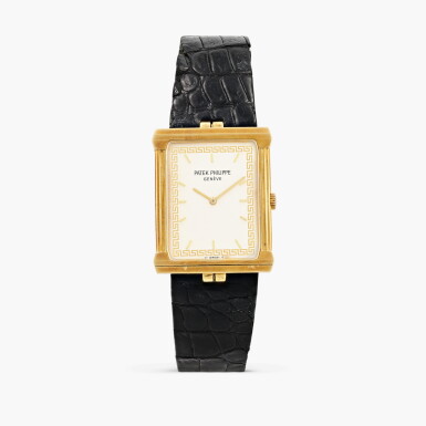 View full screen - View 1 of Lot 361. Les Grecques, reference 3775, yellow gold wristwatch, vers 1983.