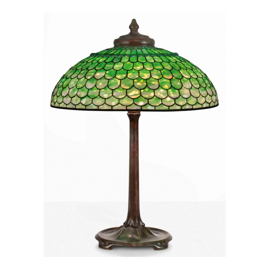 View full screen - View 1 of Lot 30. “Fish Scale” Table Lamp.