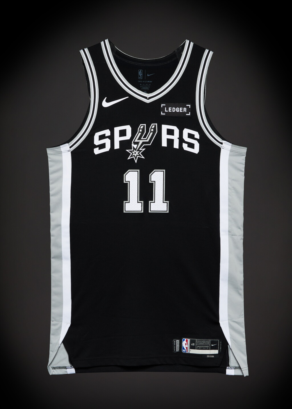 View full screen - View 1 of Lot 14. Carter Bryant ‘Rookie Debut’ San Antonio Spurs 2025-2026 NBA Tip-Off Game Worn Icon Edition Jersey.